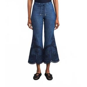 NEW ZIMMERMANN women's coco embroidered pant in blue